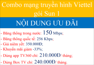 Combo mạng truyền hình Viettel gói Sun 1