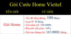 Gói Cước Home Viettel