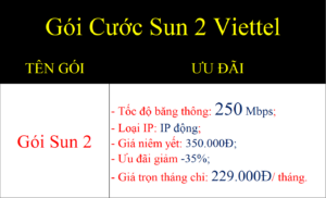 Gói Cước Sun 2 Viettel