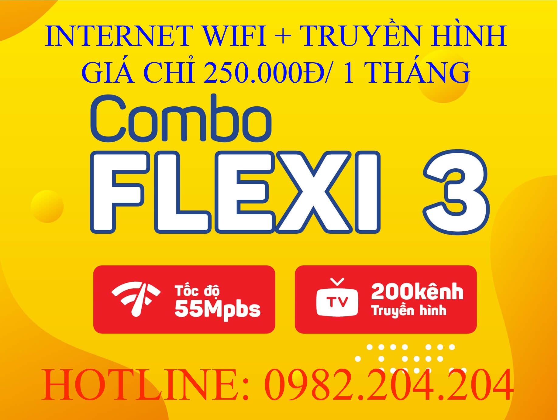 Lắp internet wifi Viettel và truyền hình Viettel combo flexi 3