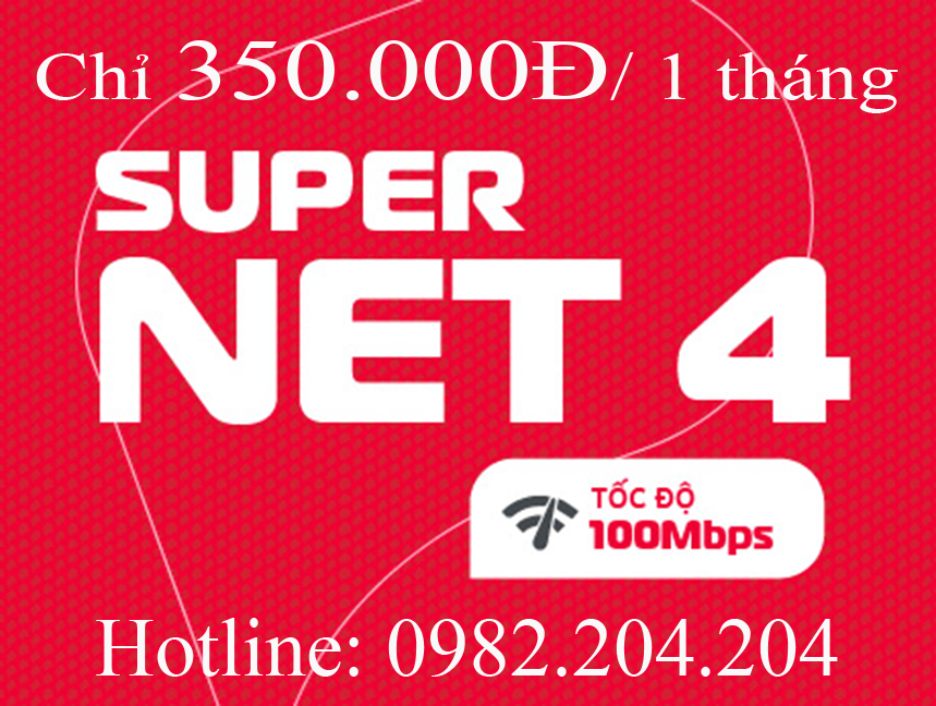 15.Lắp mạng Viettel Home Wifi gói Supernet 4 hàng tháng chỉ 350.000Đ