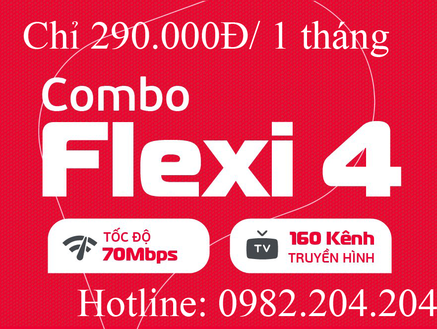 8. Lắp mạng internet wifi Viettel combo Net 4 kèm truyền hình thuê bao tháng 290.0000Đ