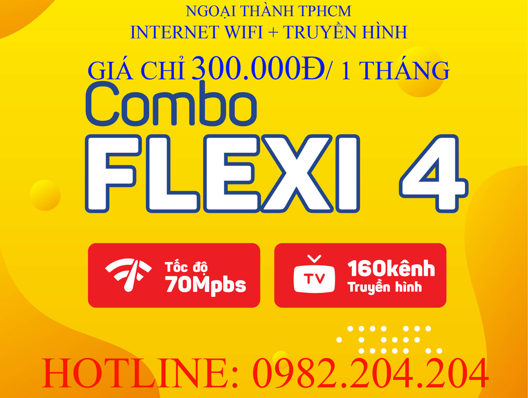 Lắp Wifi Giá Rẻ TPHCM kèm truyền hình Gói combo flexi 4