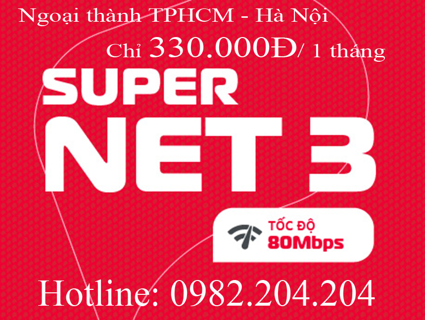supernet 3 Viettel ngoại thành TPHCM