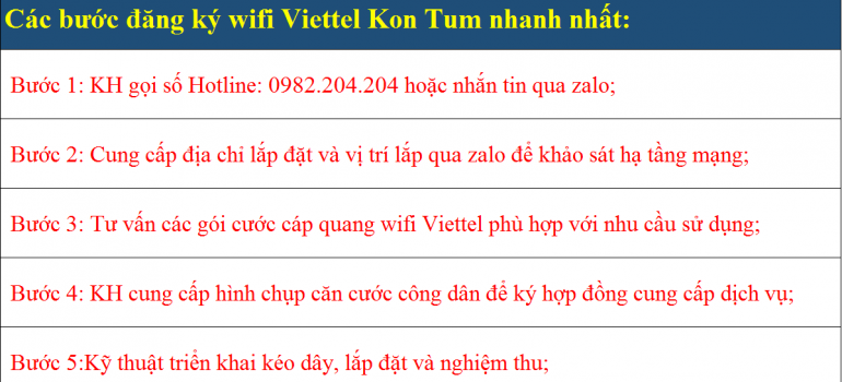 Các Bước Đăng Ký Wifi Viettel Kon Tum Nhanh Nhất