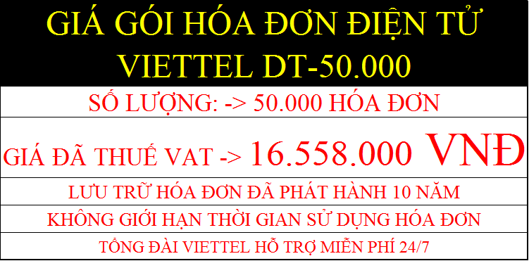Giá gói 50000 hóa đơn Viettel