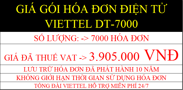 Gói 7000 hóa đơn Viettel
