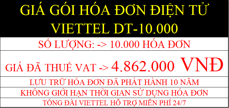 Hóa đơn điện tử Viettel Gói DT-10000