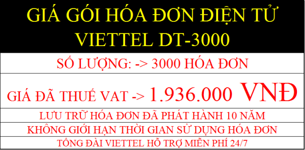 Hóa đơn điện tử Viettel Gói DT-3000