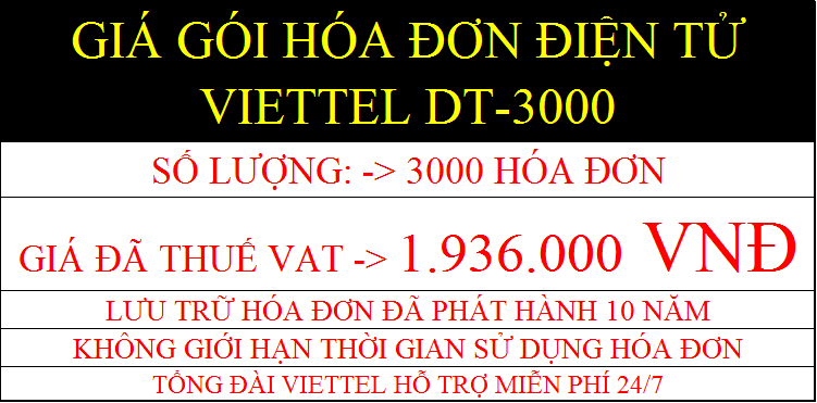 Hóa đơn điện tử Viettel Gói DT-3000
